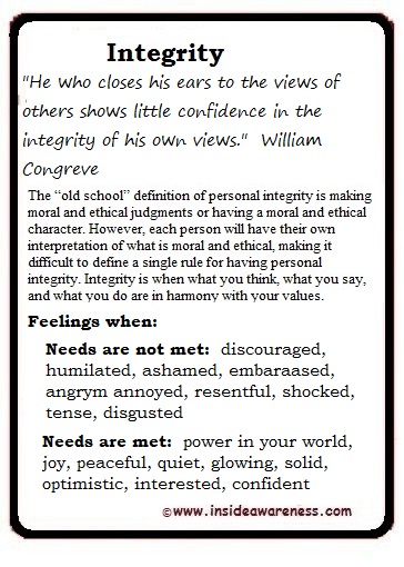 getting InTouch - Value - Integrity 2